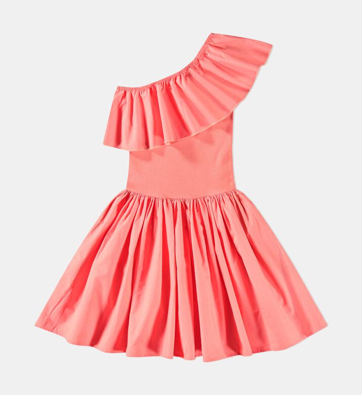 Chloe Warm Coral One-shoulder Dress