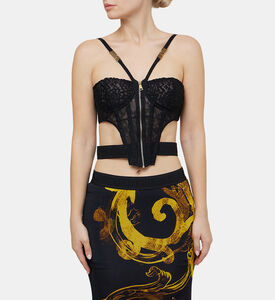 بلوزة بصدرية دانتيل بفتحات