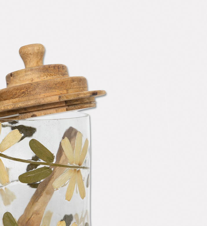 Home Deco and More Leaf-print Top Lid Jar, Brown, M, Packshot View