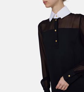 فستان بنمط قميص طويل الأكمام بأزرار أمامية