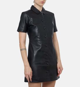 The Kooples Faux Leather A-line Mini Dress, Model View
