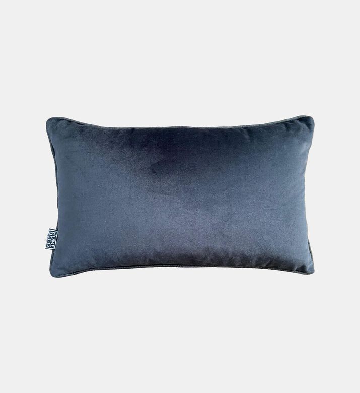 Home Deco and More Zebra Embroidered Velvet Cushion, Black, 30x50-cm, Packshot View