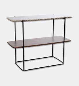 Home Deco and More Shard Single 2-shelves Shelving Unit, Walnut, Packshot View