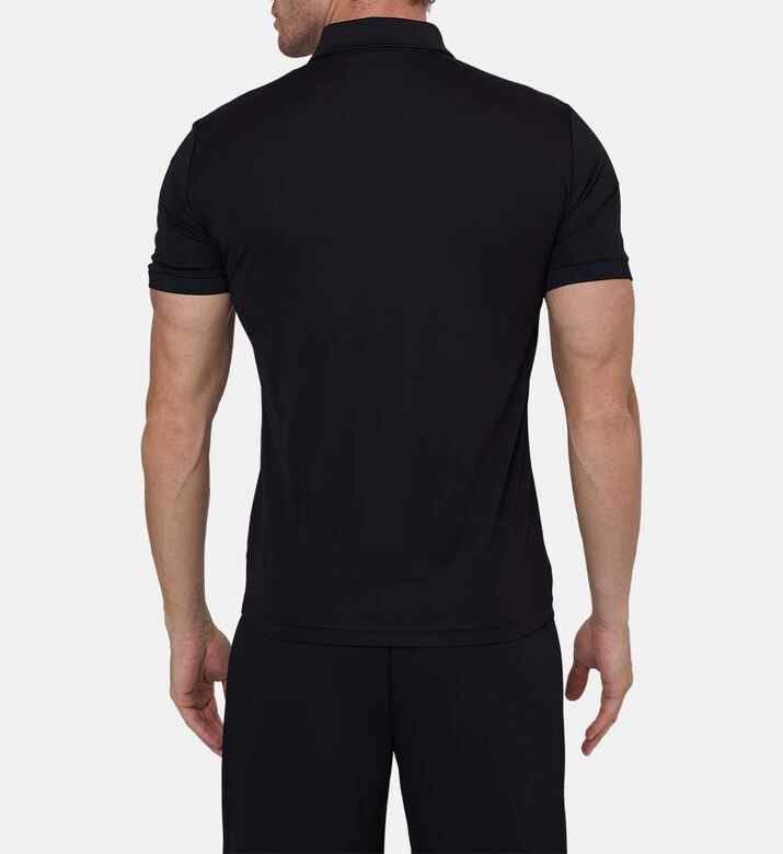 Zippered Collar Logo Polo Shirt