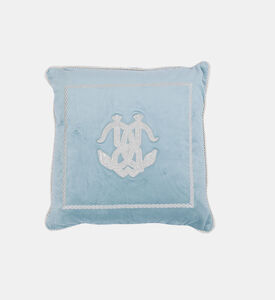 Roberto Cavalli Platinum Snake Decorative Cushion, Light-blue, Packshot View