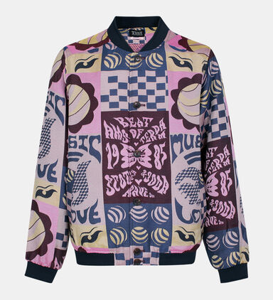 Oversized Jacquard Bomber Jacket