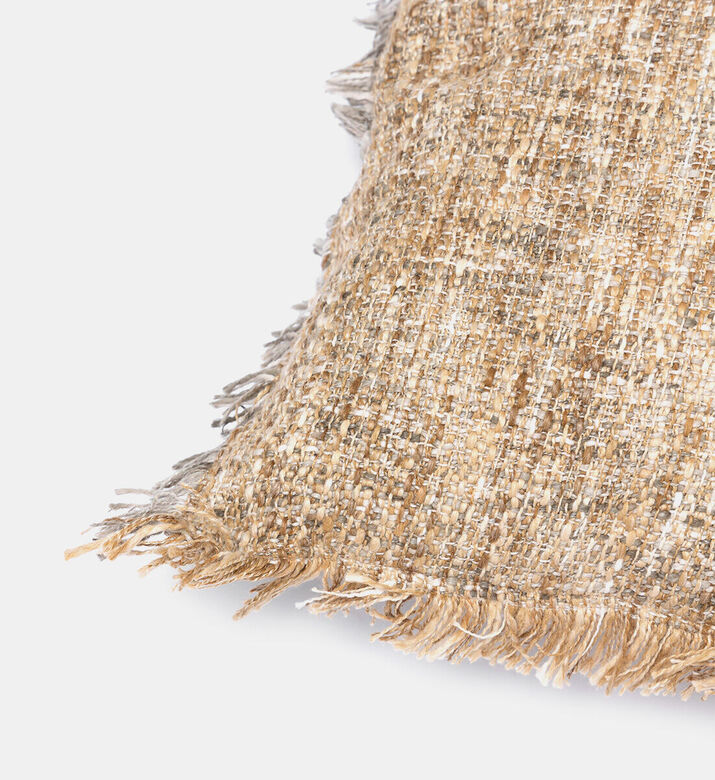 Home Deco and More Geecha Silk-cotton Blend Filled And Vaccumed Cushion, Beige, Packshot View