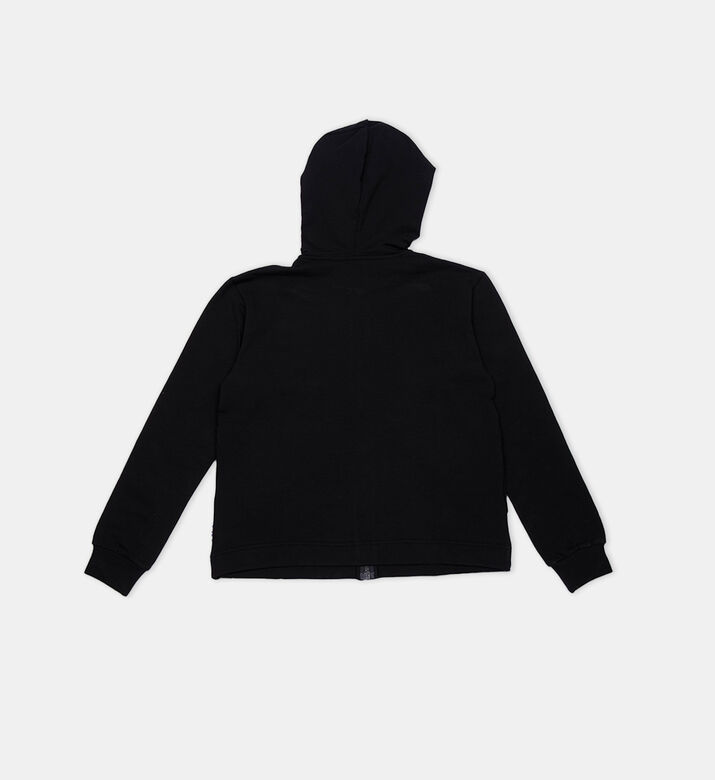 Black Cotton Zip-up Hoodie