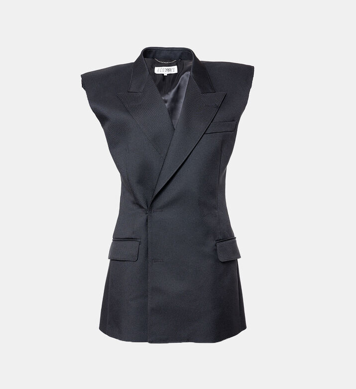 Gabardine Sleeveless Tailored Vest Gabardine Sleeveless Tailored Vest