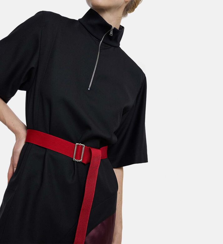 Plan C High Neck Flared Maxi Dress, Model View