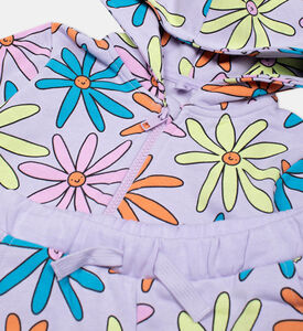 طقم بدلة رياضية قطن وصوف بطبعة أزهار