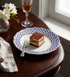 Imperial Cobalt Net Tulip Dessert Plate, Model View