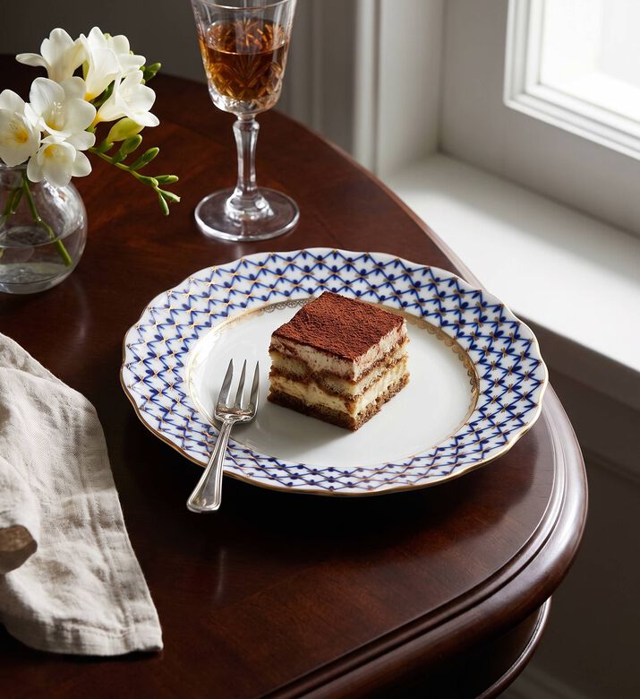 Imperial Cobalt Net Tulip Dessert Plate, Model View