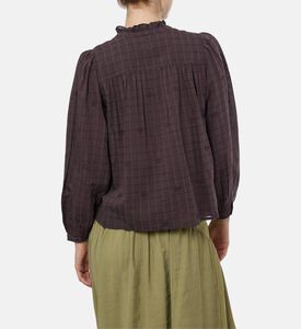 Ba and Sh Melody All-over Embroidery Blouse, Brown, S, Model View