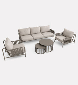 Home Deco and More Strap-detail Aluminum Outdoor Lounge Set, Packshot View