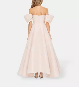 L Atelier Du Luxe Silk Jacquard Strapless Gown, Model View