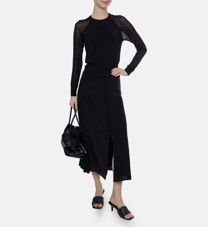 Sheer Long-sleeve Knitted Top