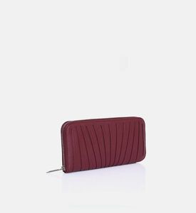 Camille Fournet Pleated Calf Leather Wallet, Burgundy, Packshot View