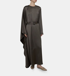 Satin Asymmetric Sleeves Kaftan