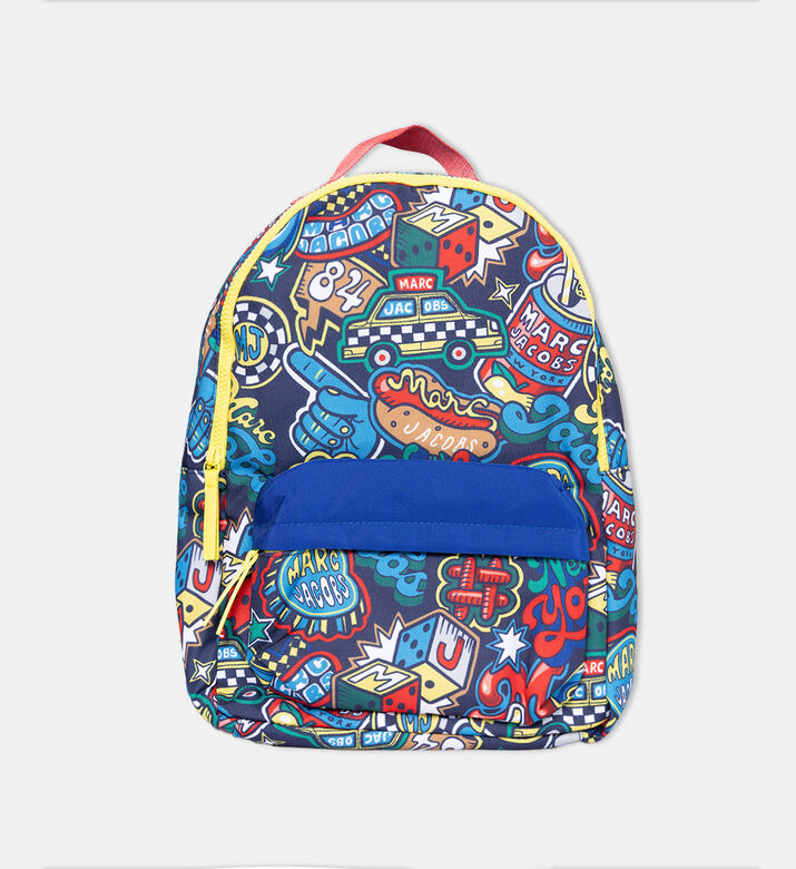 Badge Print Rucksack Bag- 39x27x14cm