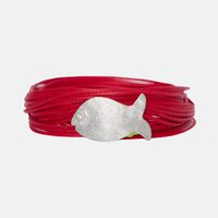 Red Multiple Tour Fish Wrap Bracelet