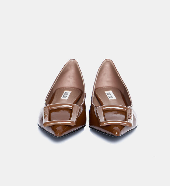 Patent Leather Gold-buckle Ballerinas