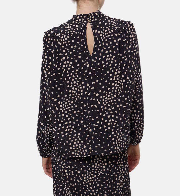 Ba and Sh Polka-dots Long-sleeve Blouse, Model View