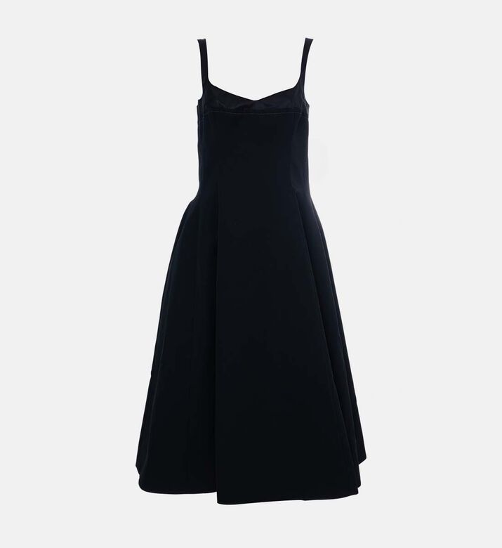 Square Sleeveless Flared Dress