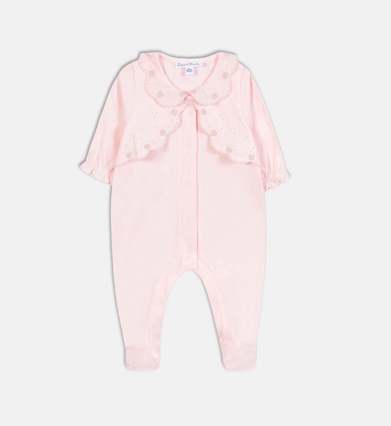 Ruffle -detail Long-sleeve Pajamas