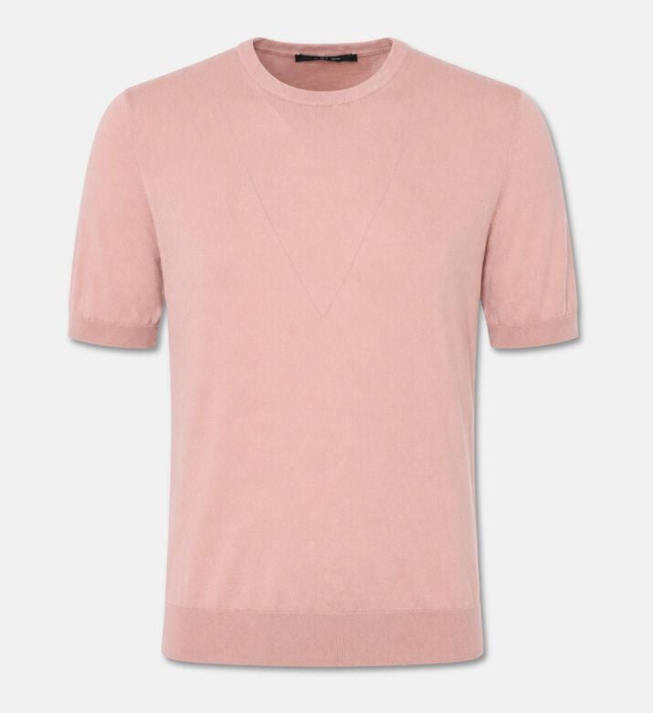 Tagliatore Cotton Crewneck T-shirt, Pink, 54, Packshot View