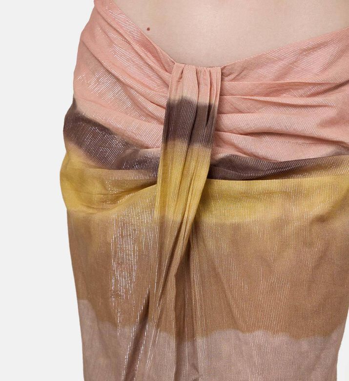 تنورة ميتاليك منسدلة بتصميم ملفوف