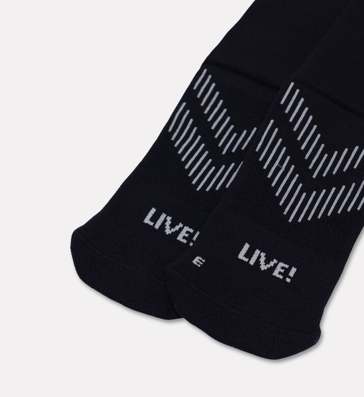 LIVE! Running Bacteria-resistant Socks, Black, Packshot View