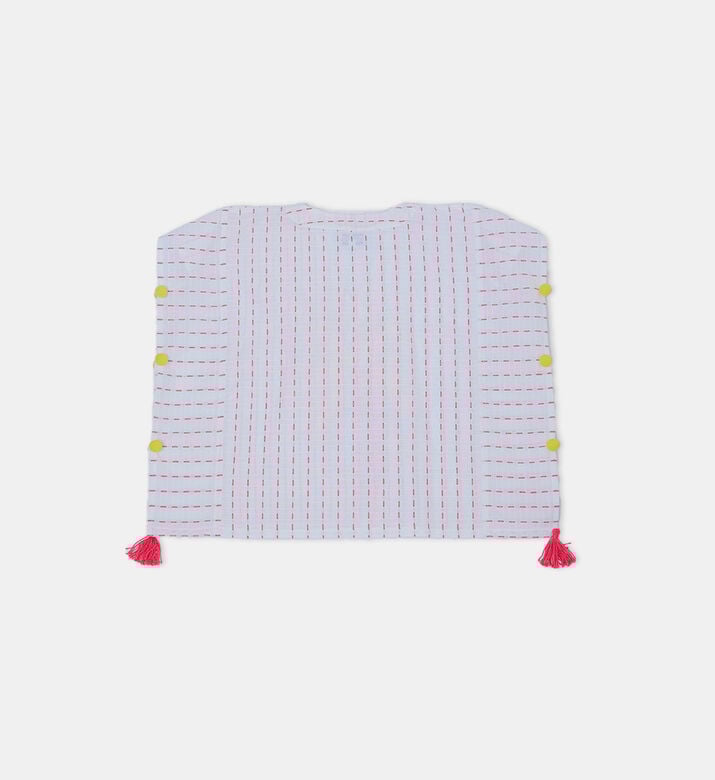 Palm Tree Cotton Poncho