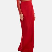 Satin High Leg Maxi Skirt