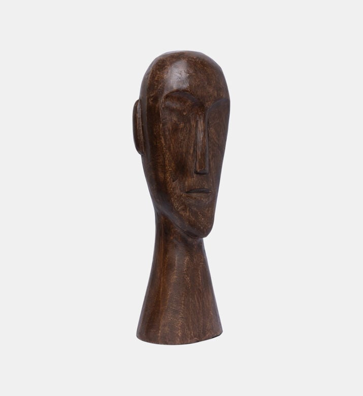 Head Wood Ornament 12x11x38 Cm