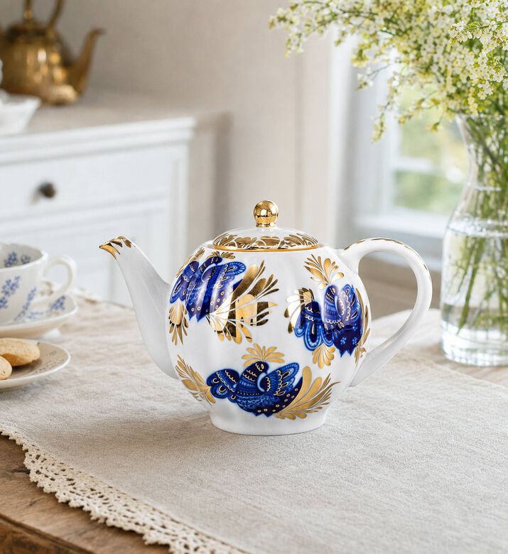 Imperial Golden Garden Porcelain Tea Pot, Model View