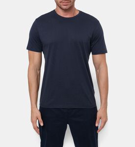 Vince Cotton Crewneck T-shirt, Blue, S, Model View