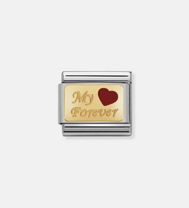 Steel Enamel Bonded Yellow Gold My Forever Plate