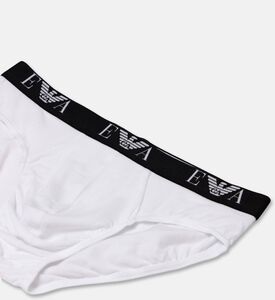 Emporio Armani Logo-waistband 3-pack Low-rise Briefs, White, Xl, Packshot View