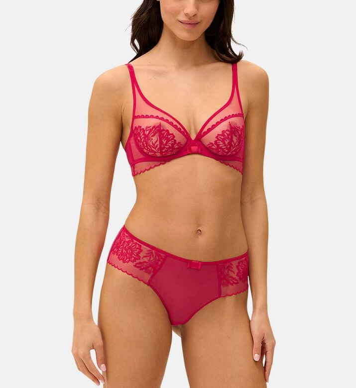 Floral Embroidered Seamless Low-rise Boyshort