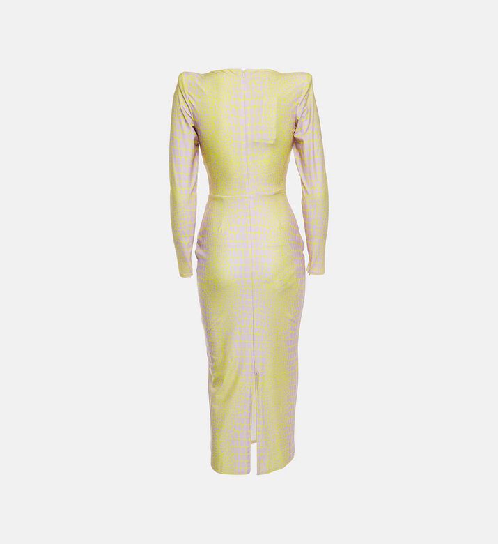 Crocodile-inspired Print Midi Dress