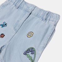 Embroidered Graphic Denim Shorts