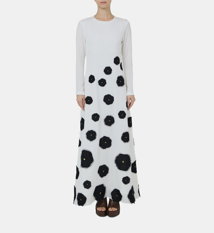 Raissa Floral Appliqué A-line Dress