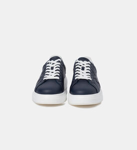 Contrasting Logo Leather Sneakers Contrasting Logo Leather Sneakers