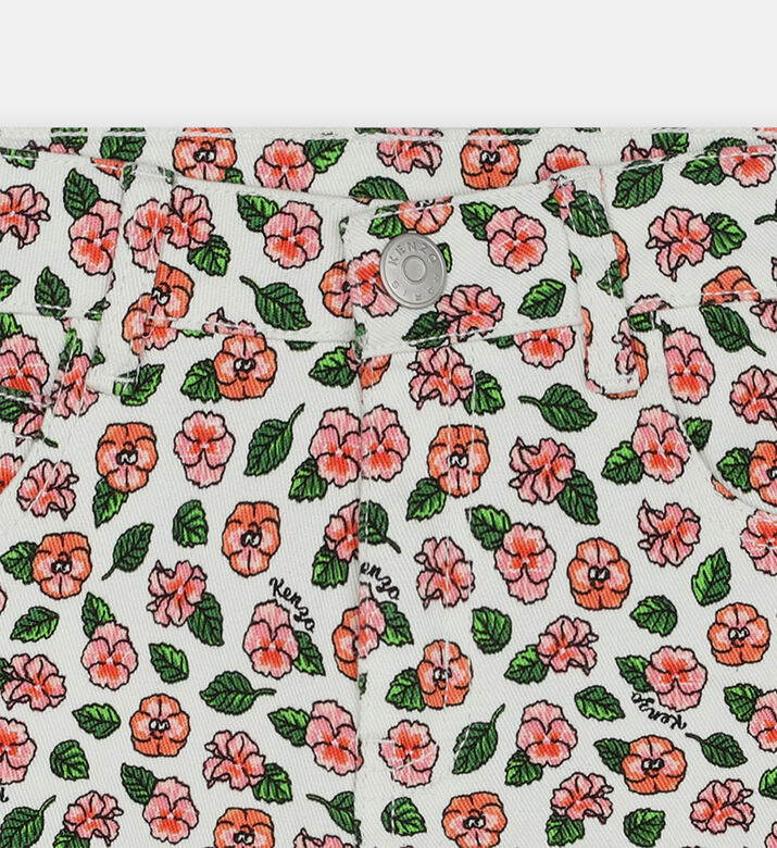 شورت تويل قطن بطبعة أزهار