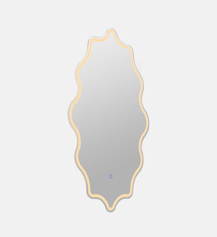 Round Wave Edge Lighted Bathroom Mirror