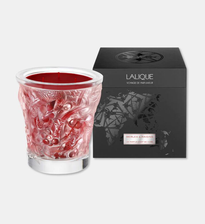 Lalique Crystal Candle Vase Merles, Packshot View