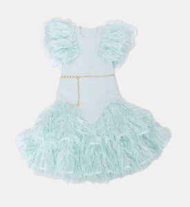 فستان بناتي مزين بريش