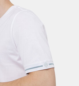 تي شيرت قطن بأساور مخططة