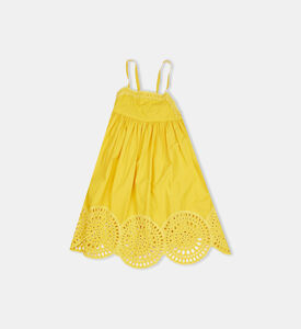 فستان قطن بتطريزات أنجليزية